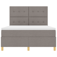 Letto Box Spring con Materasso & LED Tortora 160x200 cm Tessuto