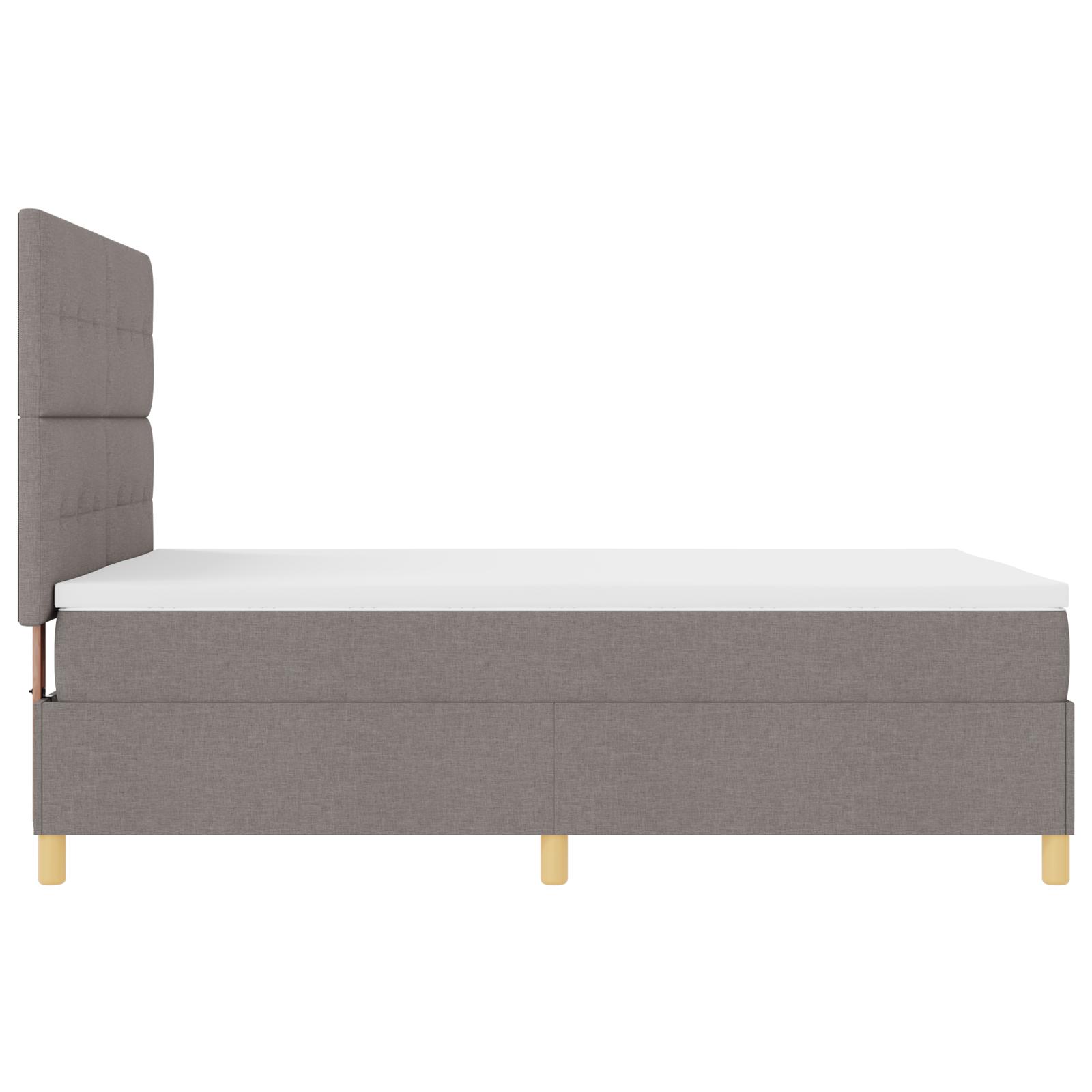Letto Box Spring con Materasso & LED Tortora 160x200 cm Tessuto