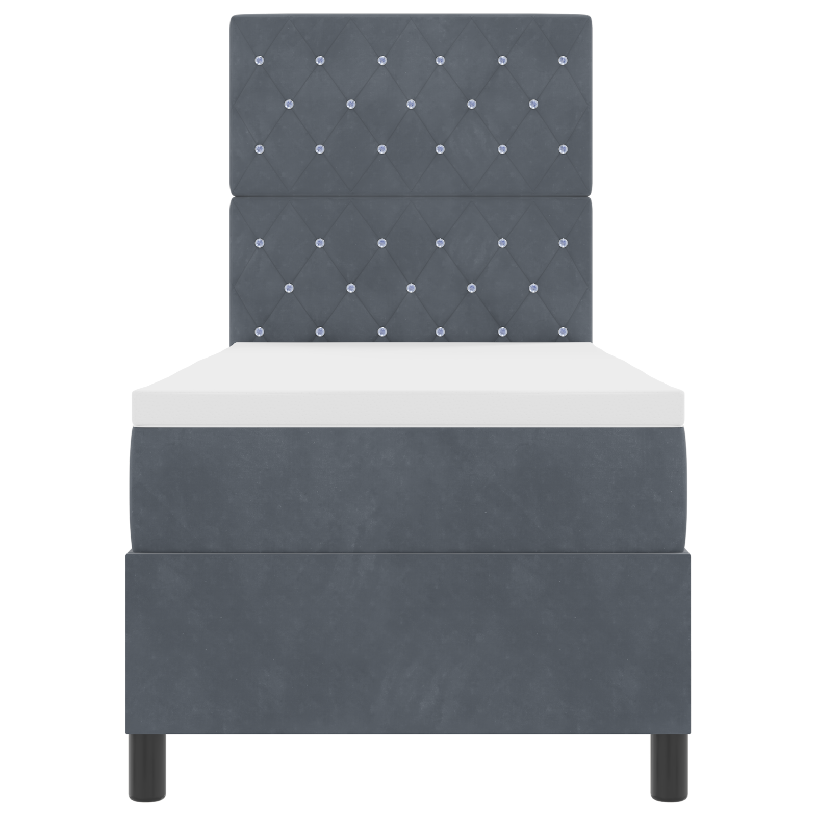 Letto a Rete con Materasso e LED Grigio Scuro 80x200 cm Velluto