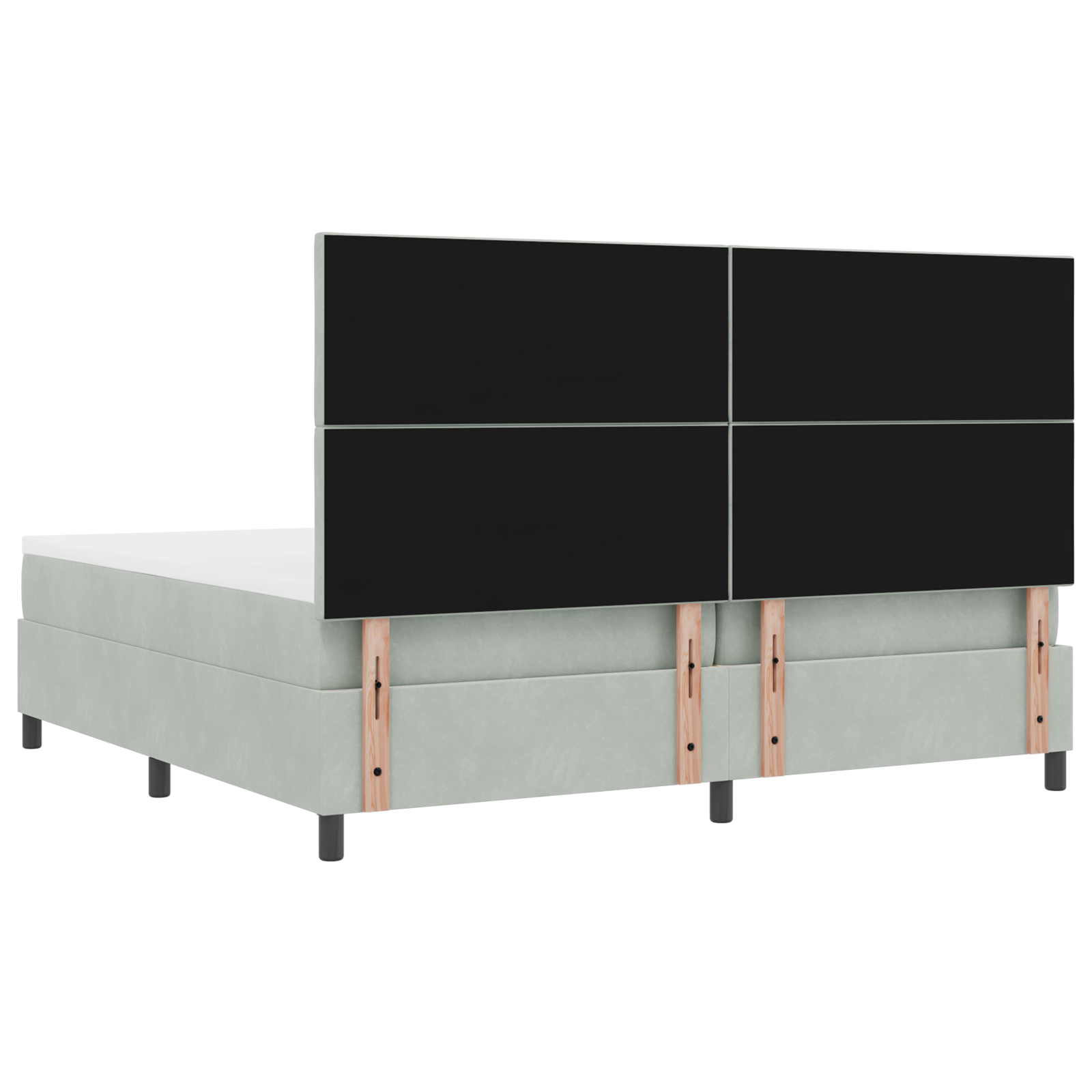 Letto a Rete con Materasso e Luce LED Grigio Chiaro 200x200 cm Velluto
