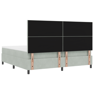 Letto a Rete con Materasso e Luce LED Grigio Chiaro 200x200 cm Velluto