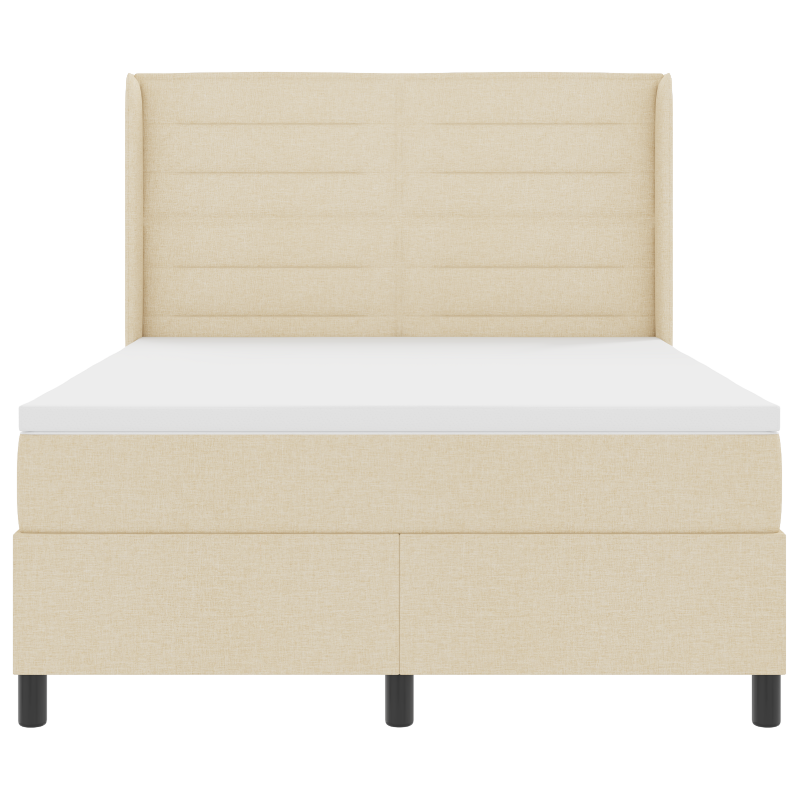 Letto a Molle con Materasso & LED Crema 160x200 cm Tessuto