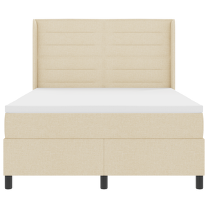 Letto a Molle con Materasso & LED Crema 160x200 cm Tessuto