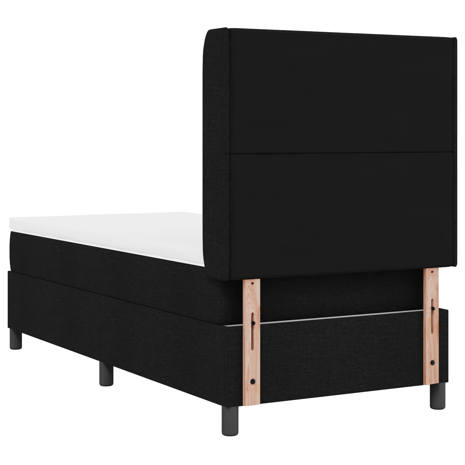 Letto a Molle con Materasso e LED Nero 100x200 cm Tessuto