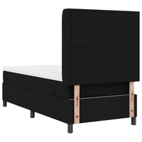 Letto a Molle con Materasso e LED Nero 100x200 cm Tessuto