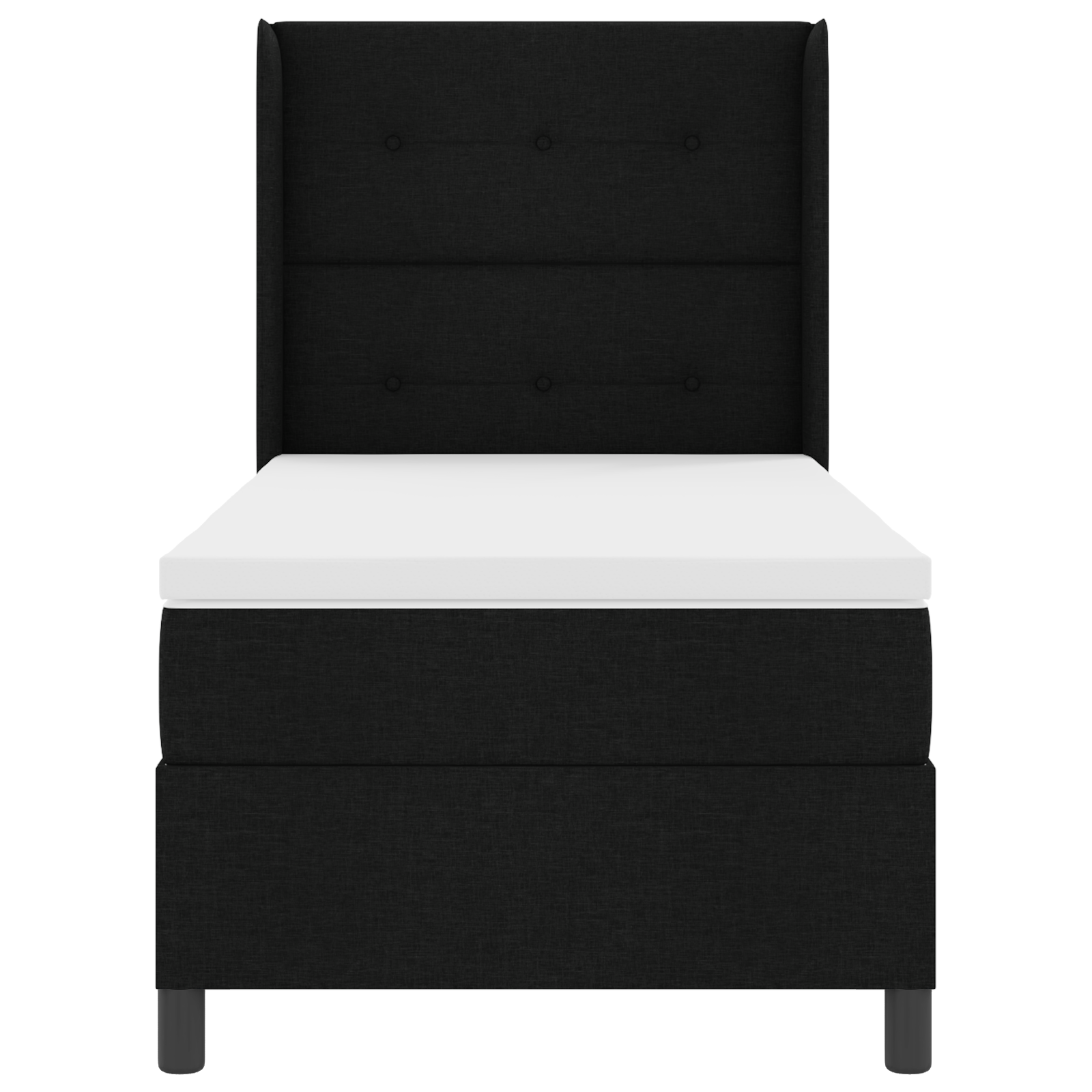 Letto a Molle con Materasso e LED Nero 100x200 cm Tessuto