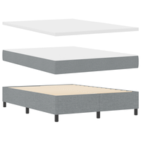 Letto Box Spring con Materasso e Luce LED Grigio Chiaro 160x200 cm Tessuto