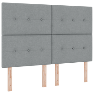 Letto Box Spring con Materasso e Luce LED Grigio Chiaro 160x200 cm Tessuto