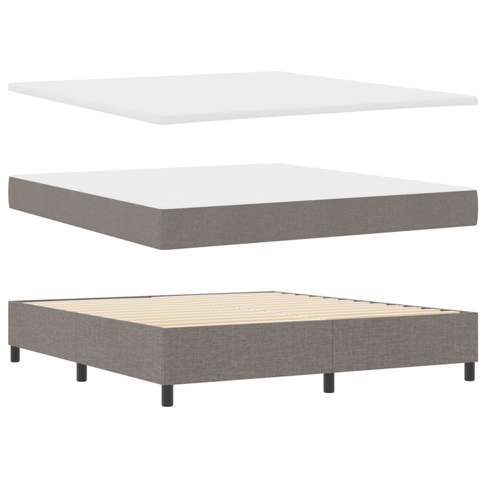 Letto Box Spring  con Materasso e LED Tortora 180x200 cm Tessuto