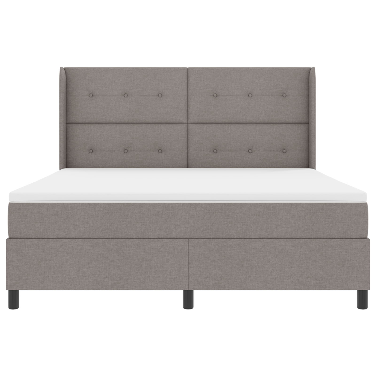 Letto Box Spring  con Materasso e LED Tortora 180x200 cm Tessuto