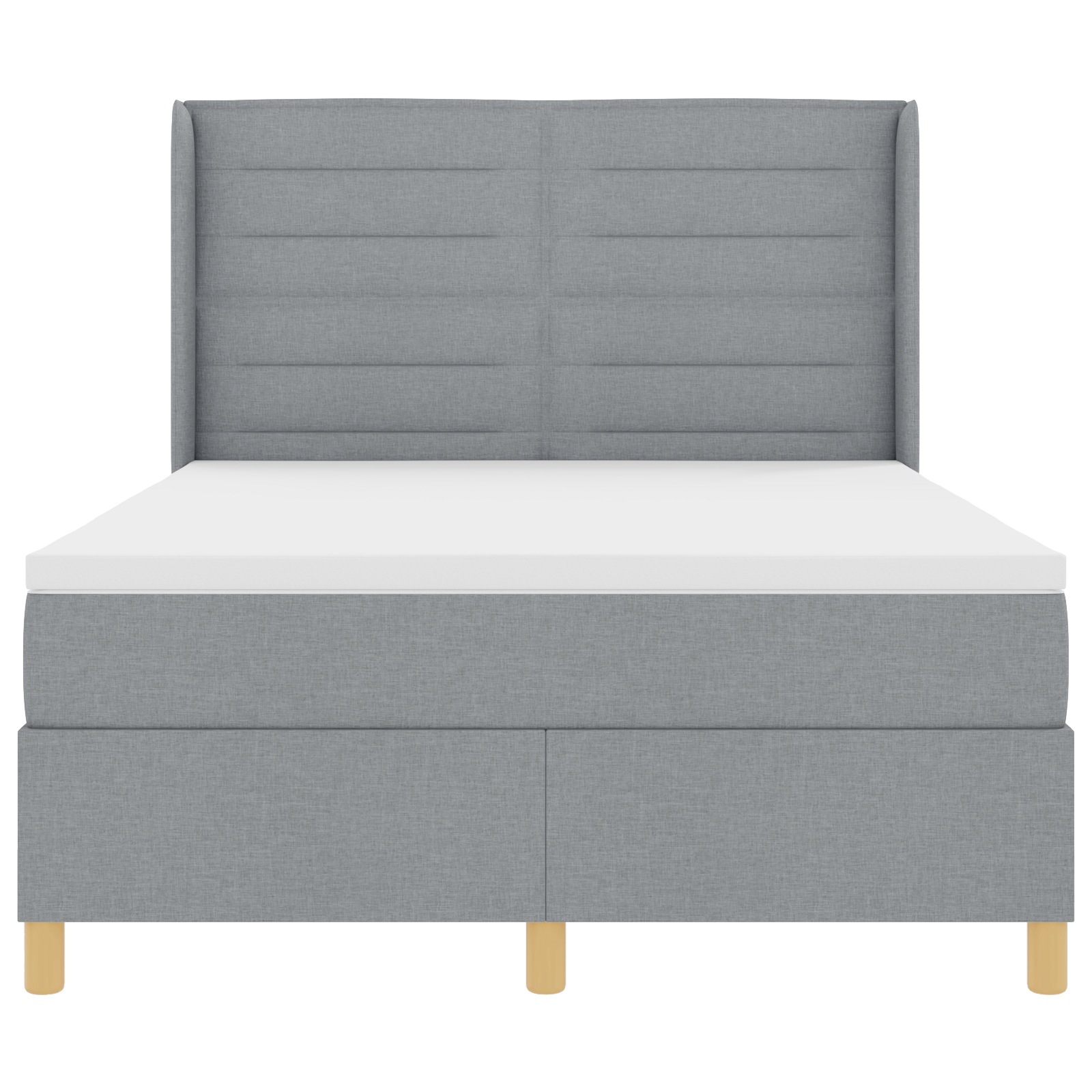 Letto a Rete con Materasso e Luce LED Grigio Chiaro 160x200 cm Tessuto