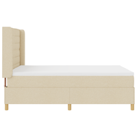 Letto Box Spring con Materasso e LED Crema 160x200 cm Tessuto
