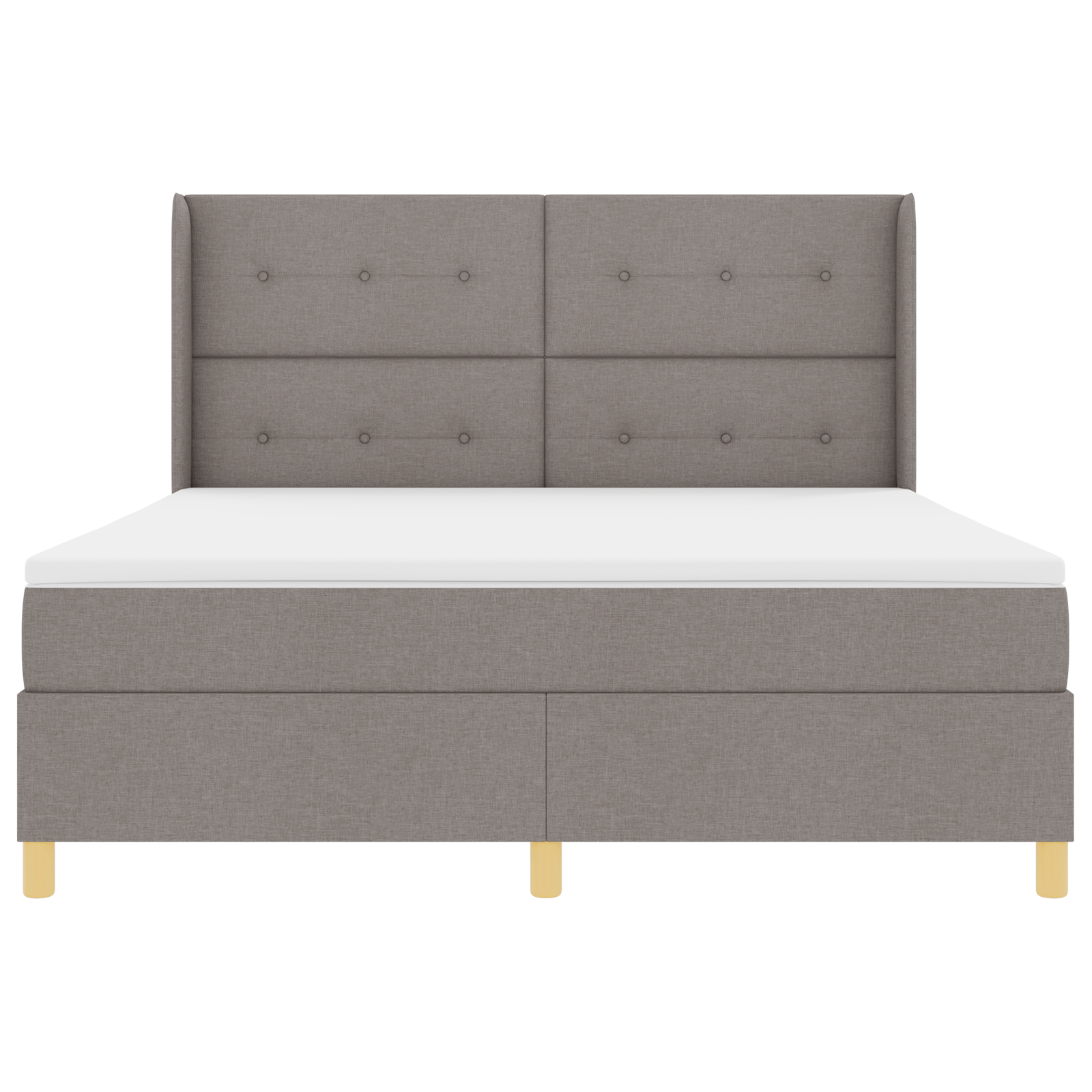 Letto Box Spring  con Materasso e LED Tortora 180x200 cm Tessuto