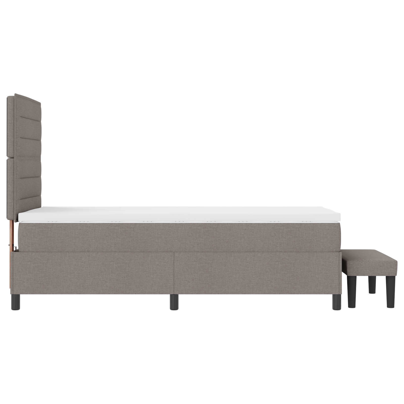 Letto a Box Spring con Materasso & Panchina Taupe 90x200 cm Tessuto