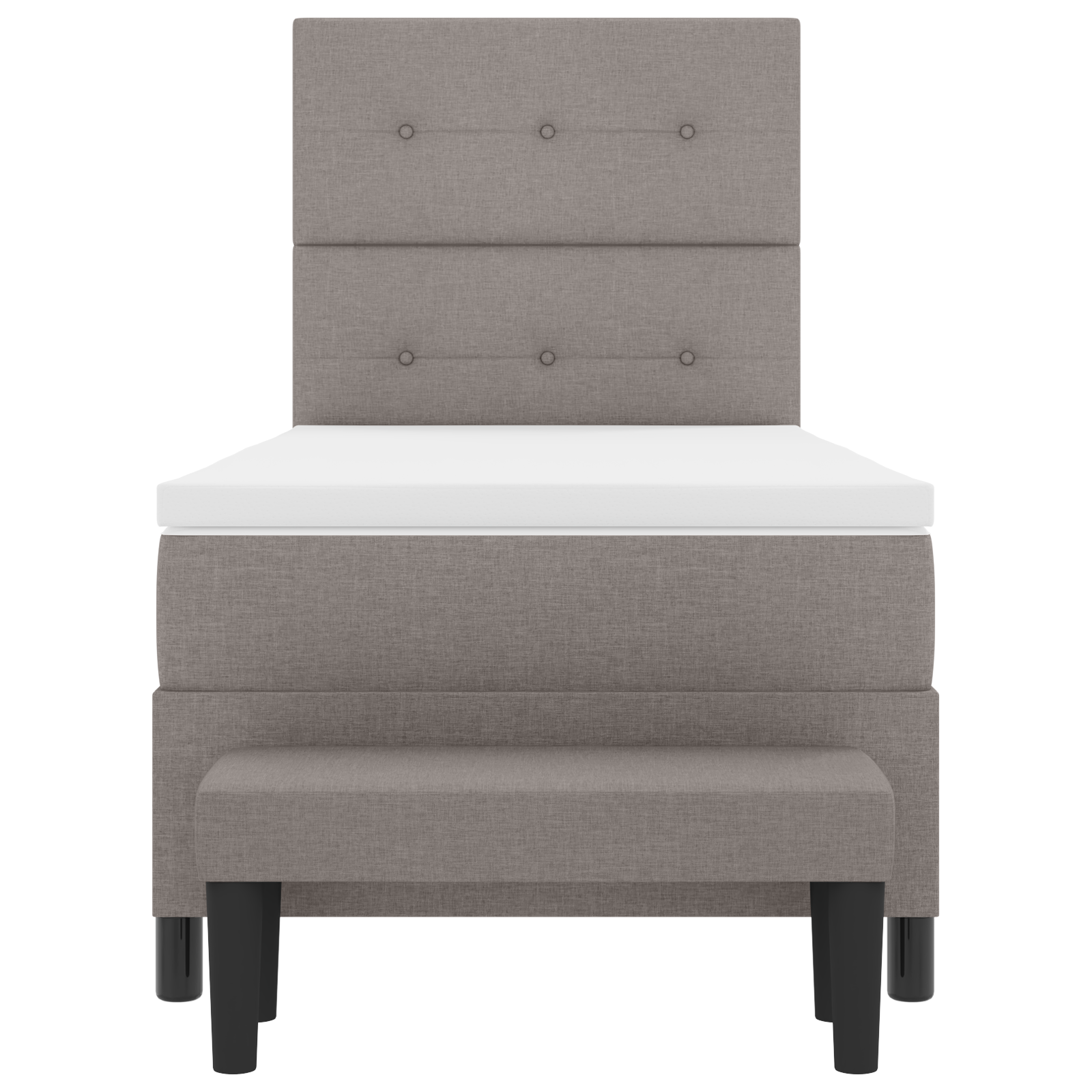 Letto con Box Spring con Materasso e Panchina Taupe 90x200 cm Tessuto