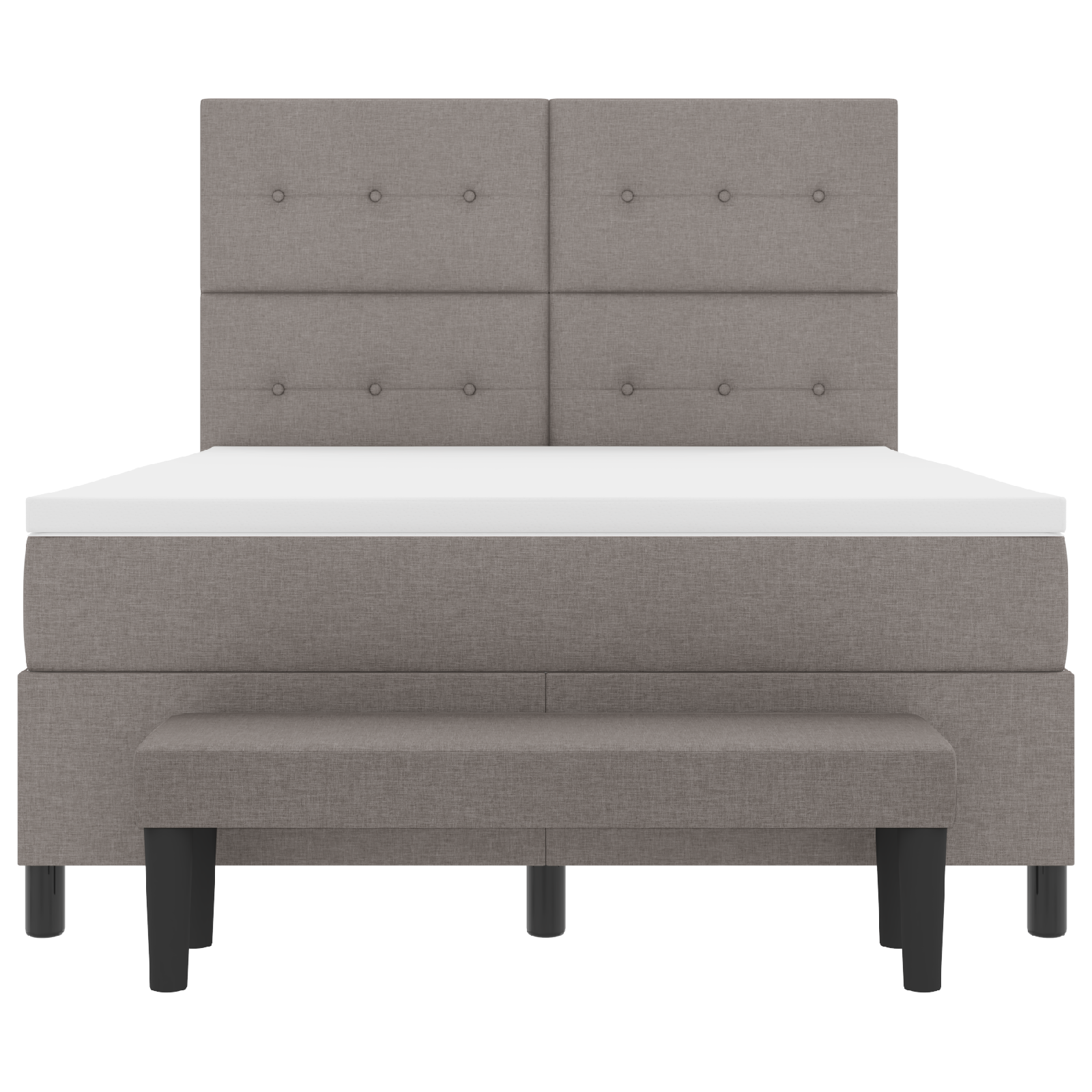 Letto con Box Spring e Materasso Taupe 160x200 cm Tessuto