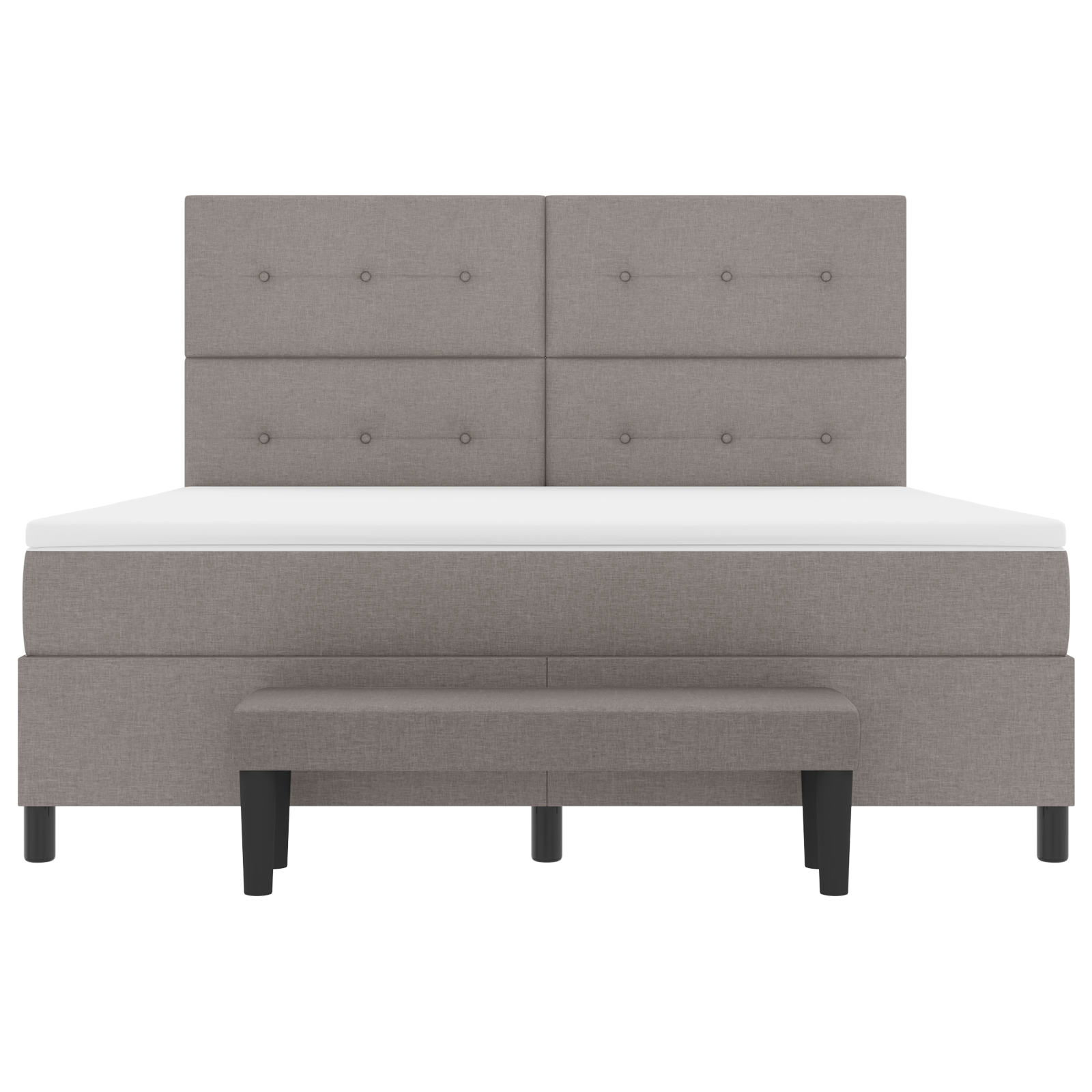 Letto con rete a molla e materasso taupe 180x200 cm tessuto