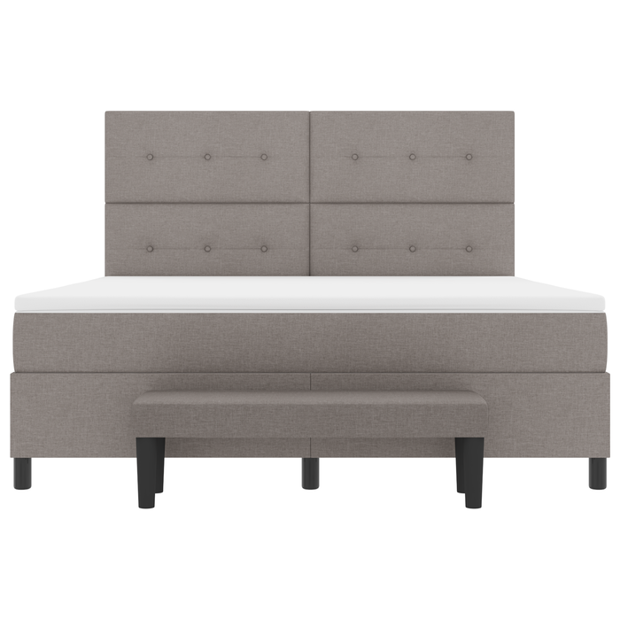 Letto con rete a molla e materasso taupe 180x200 cm tessuto