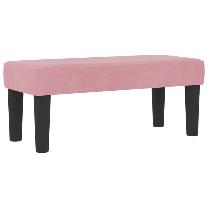 Letto con Rete A Molla con Materasso & Panchina Rosa 80x200 cm Velluto