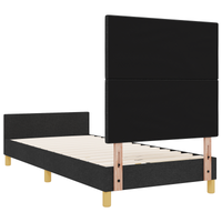 Letto in Tessuto Nero 80x200 cm di