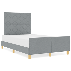Letto in tessuto grigio chiaro  120x190 cm