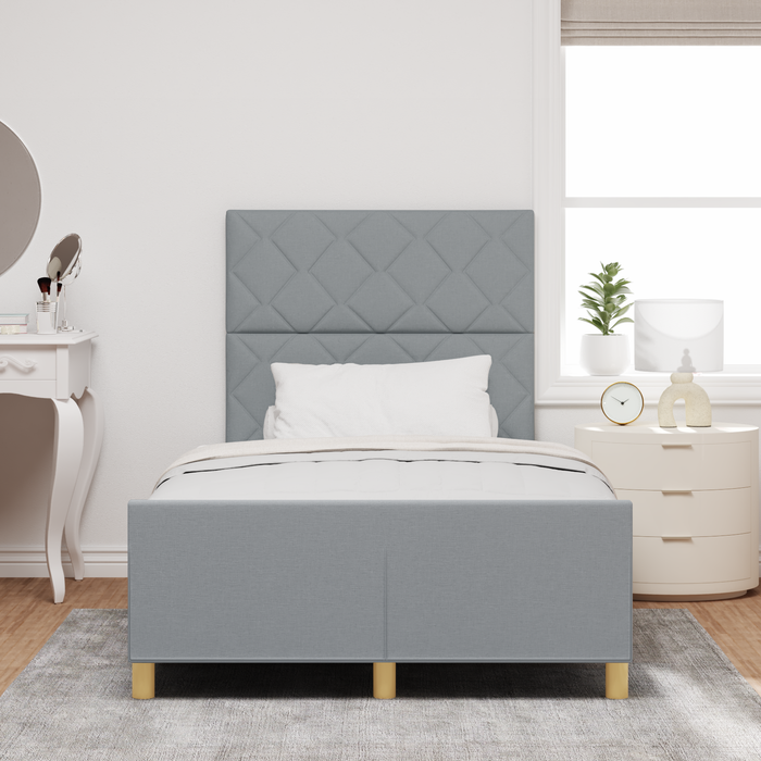 Letto in tessuto grigio chiaro  120x190 cm