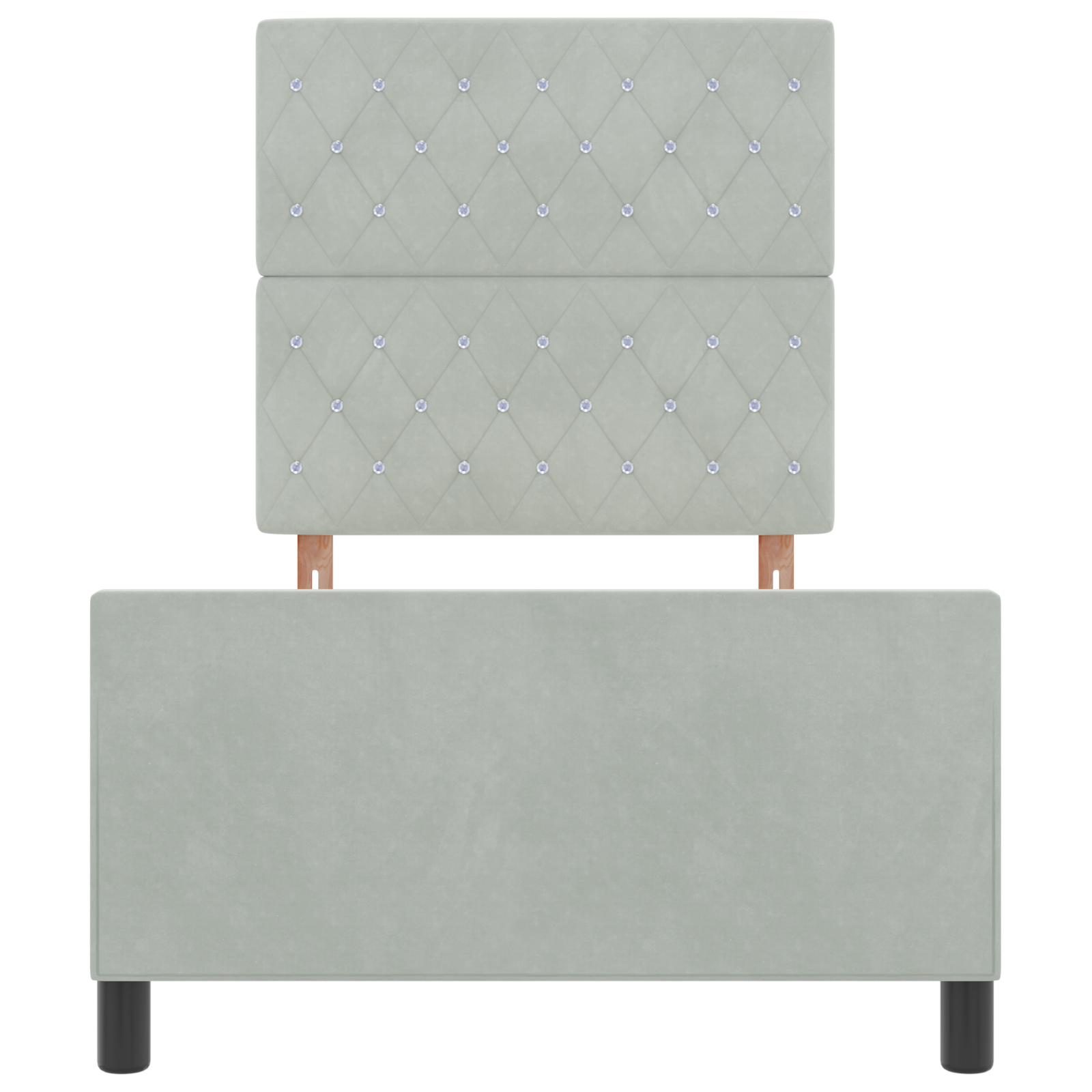 Letto Grigio Chiaro 90x190 cm in Velluto