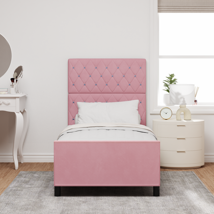 Letto Rosa 100x200 cm in Velluto