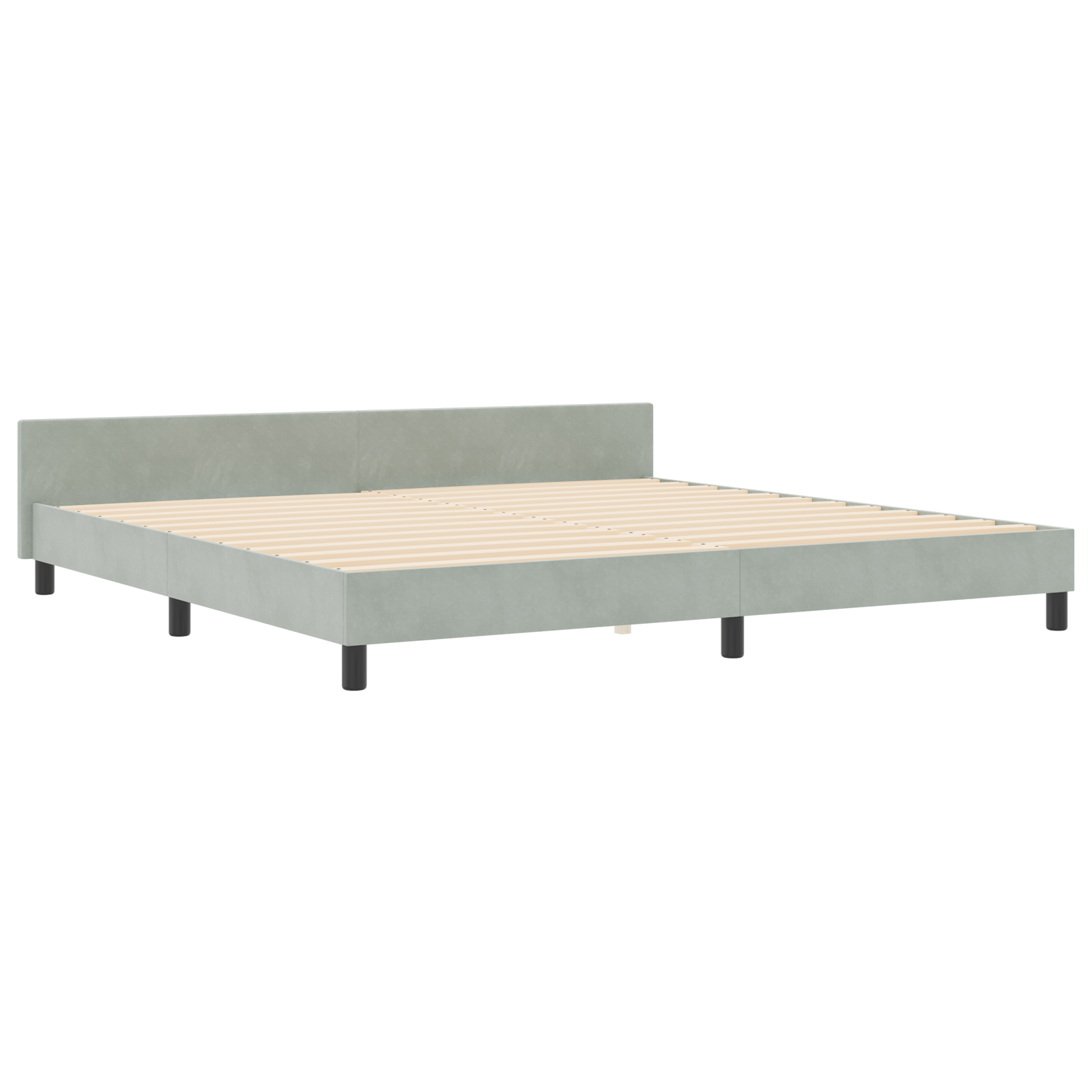 Struttura Letto Grigio Chiaro 200x200 cm in Velluto
