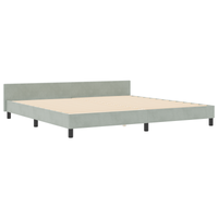 Struttura Letto Grigio Chiaro 200x200 cm in Velluto