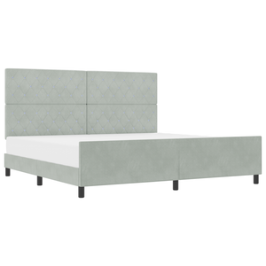 Struttura Letto Grigio Chiaro 200x200 cm in Velluto