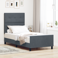 Struttura letto  Grigio scuro 80x200 cm in velluto