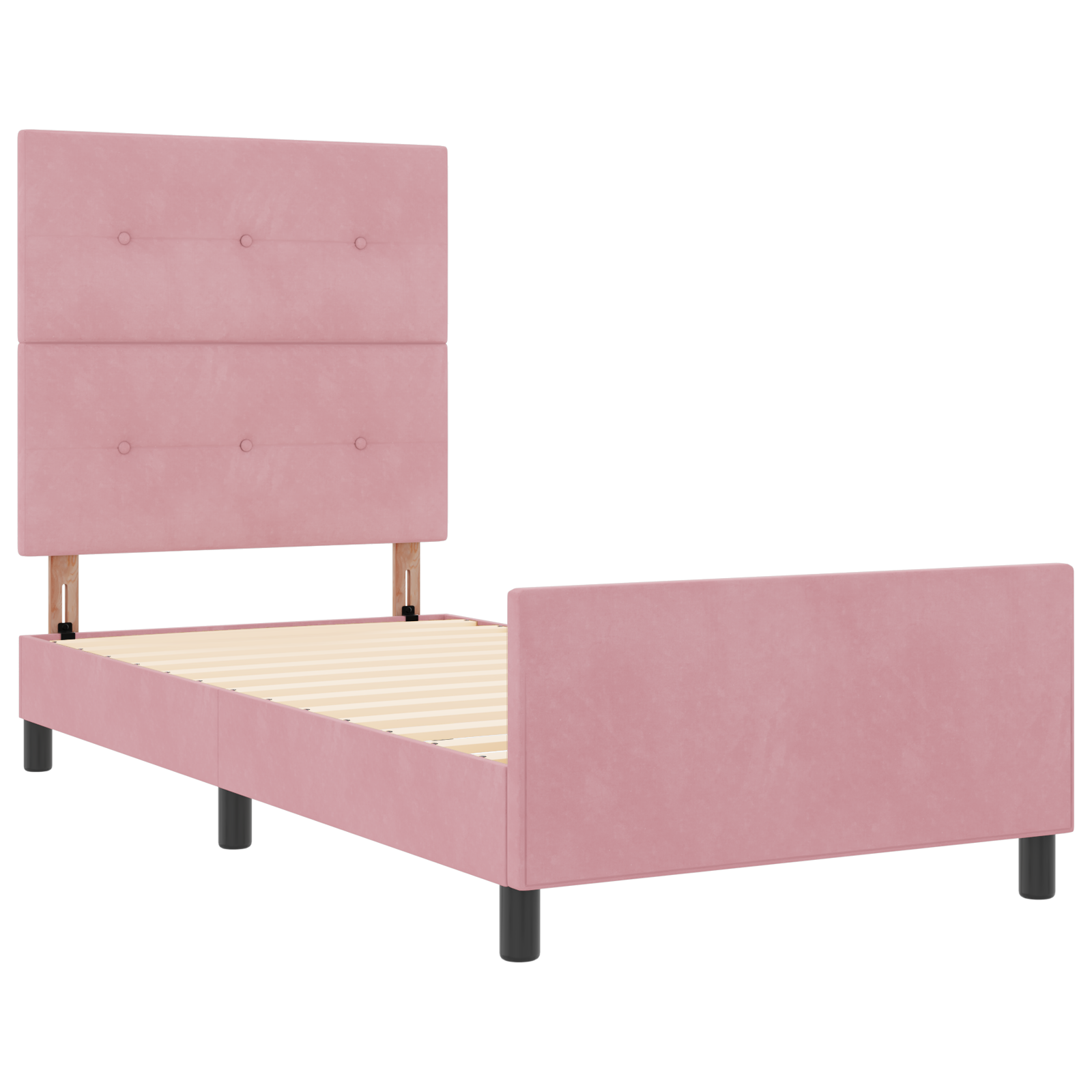 Struttura letto  Rosa 100x200 cm Velluto