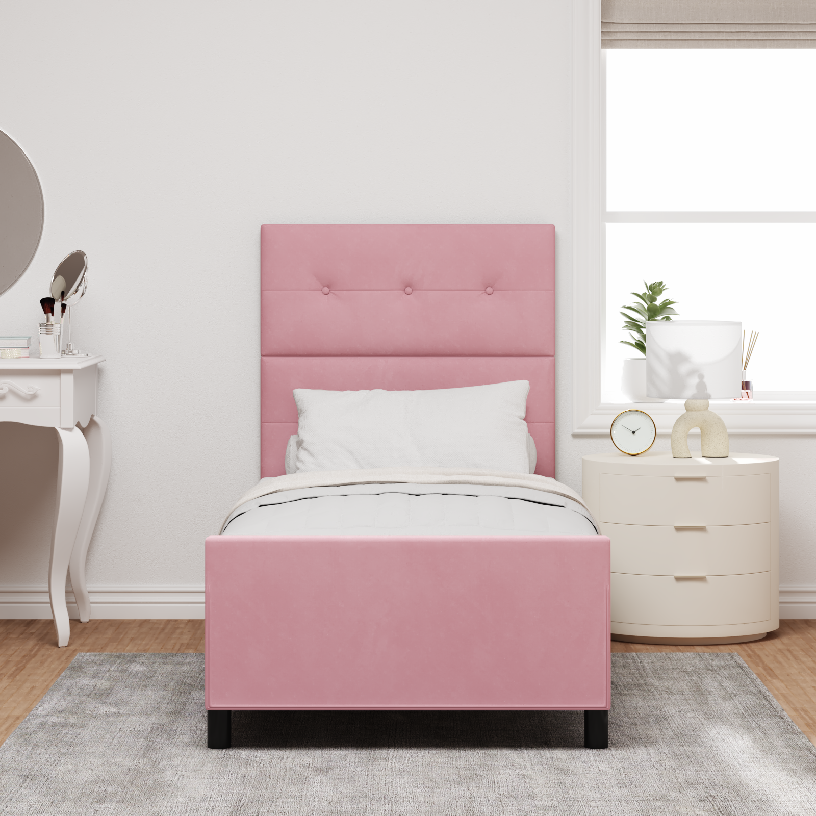 Struttura letto  Rosa 100x200 cm Velluto