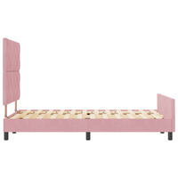 Struttura letto in velluto rosa 120x190 cm