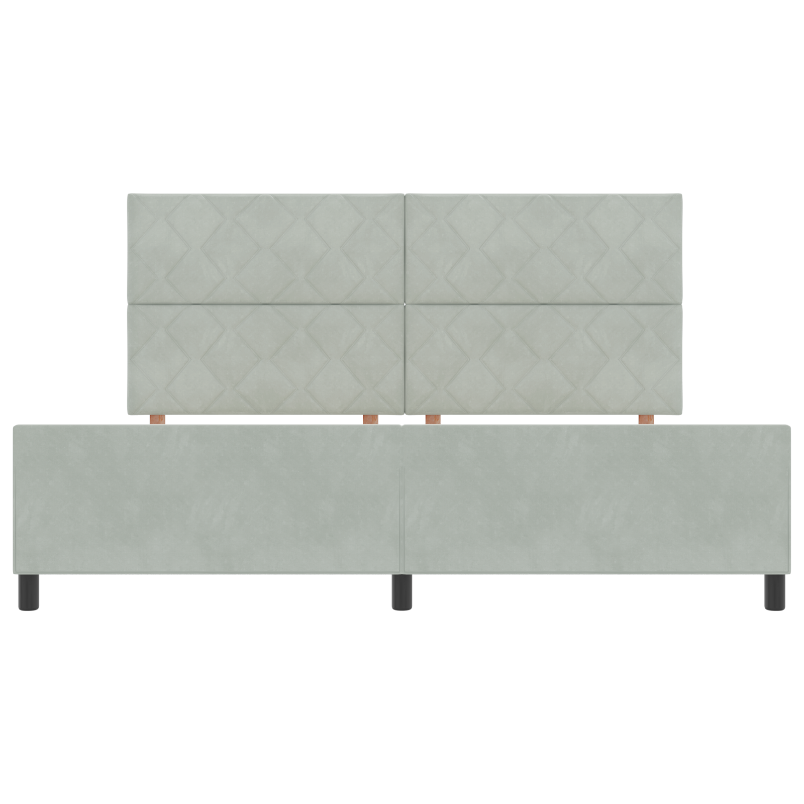 Letto Grigio Chiaro 200x200 cm Velluto