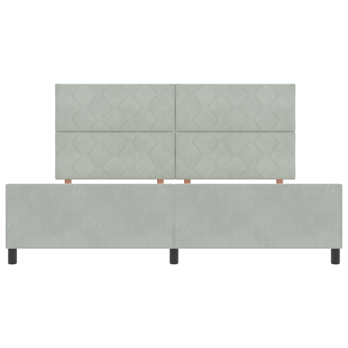 Letto Grigio Chiaro 200x200 cm Velluto