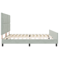 Letto Grigio Chiaro 200x200 cm Velluto
