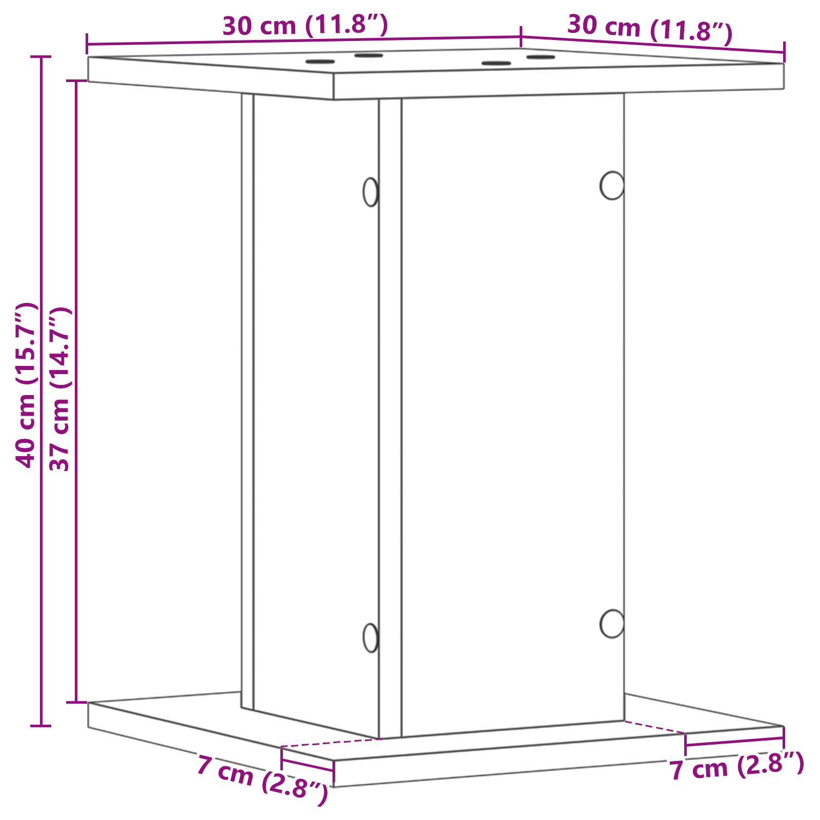 Supporto per piante  2 pezzi Rovere Nero 30x30x40 cm Legno ingegnerizzato