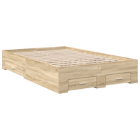 Struttura letto con cassetti rovere sonoma 120x190 cm legno ingegnerizzato