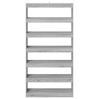 Mobile per libri/divisorio per stanze in rovere nero 100x30x198 cm in legno ingegnerizzato