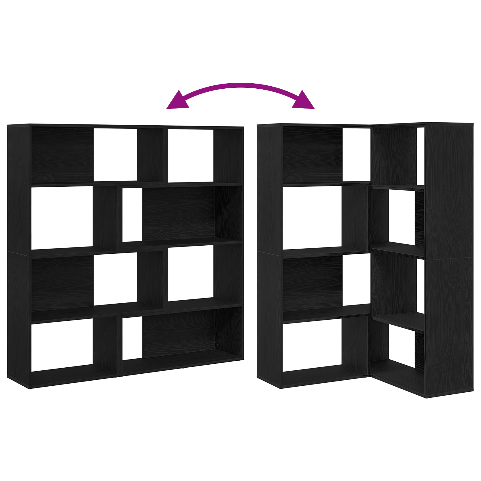 Armadio Angolare  Nero Rovere 140x30x140 cm Legno ingegnerizzato