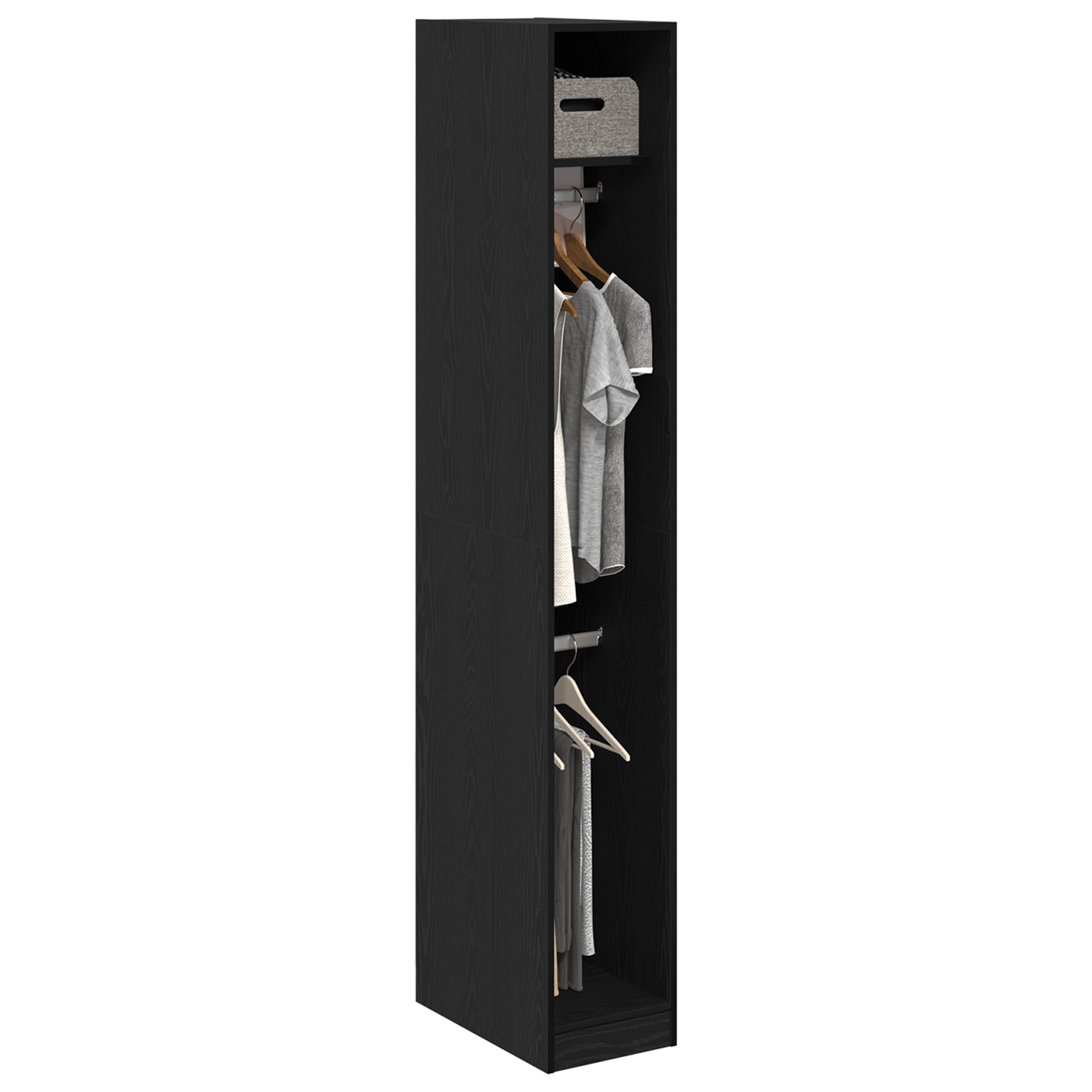 Armadio  Nero Rovere 30x50x200 cm in Legno Ingegnerizzato