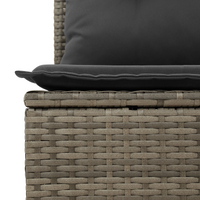 Set di Divani da Giardino  7 Pezzi con Cuscini Rattan Sintetico Grigio