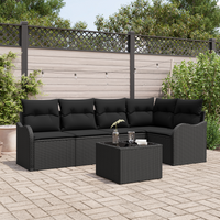 Set divano giardino 6 pezzi con cuscini polyrattan beige