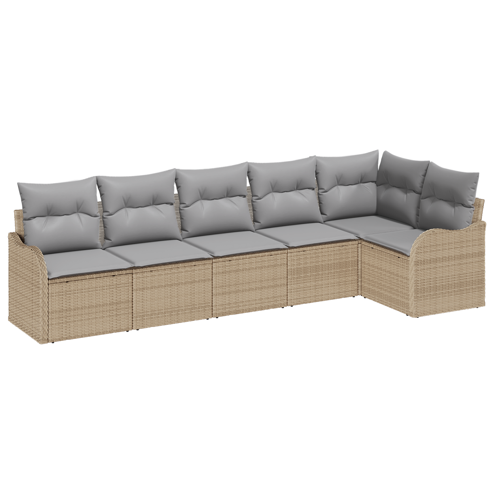 Set di Divani da Giardino  6 Pezzi con Cuscini Beige Polirattan