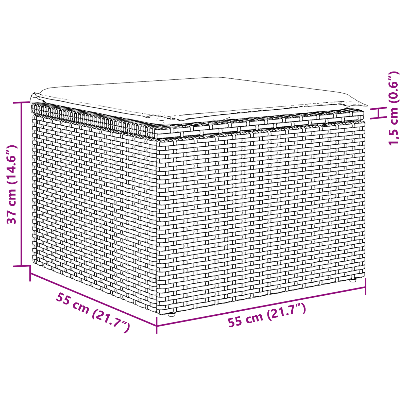 Set di Divani da Giardino 6 Pezzi con Cuscini Nero Polyrattan