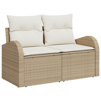 Set di divani da giardino da 7 pezzi con cuscini in Polyrattan marrone