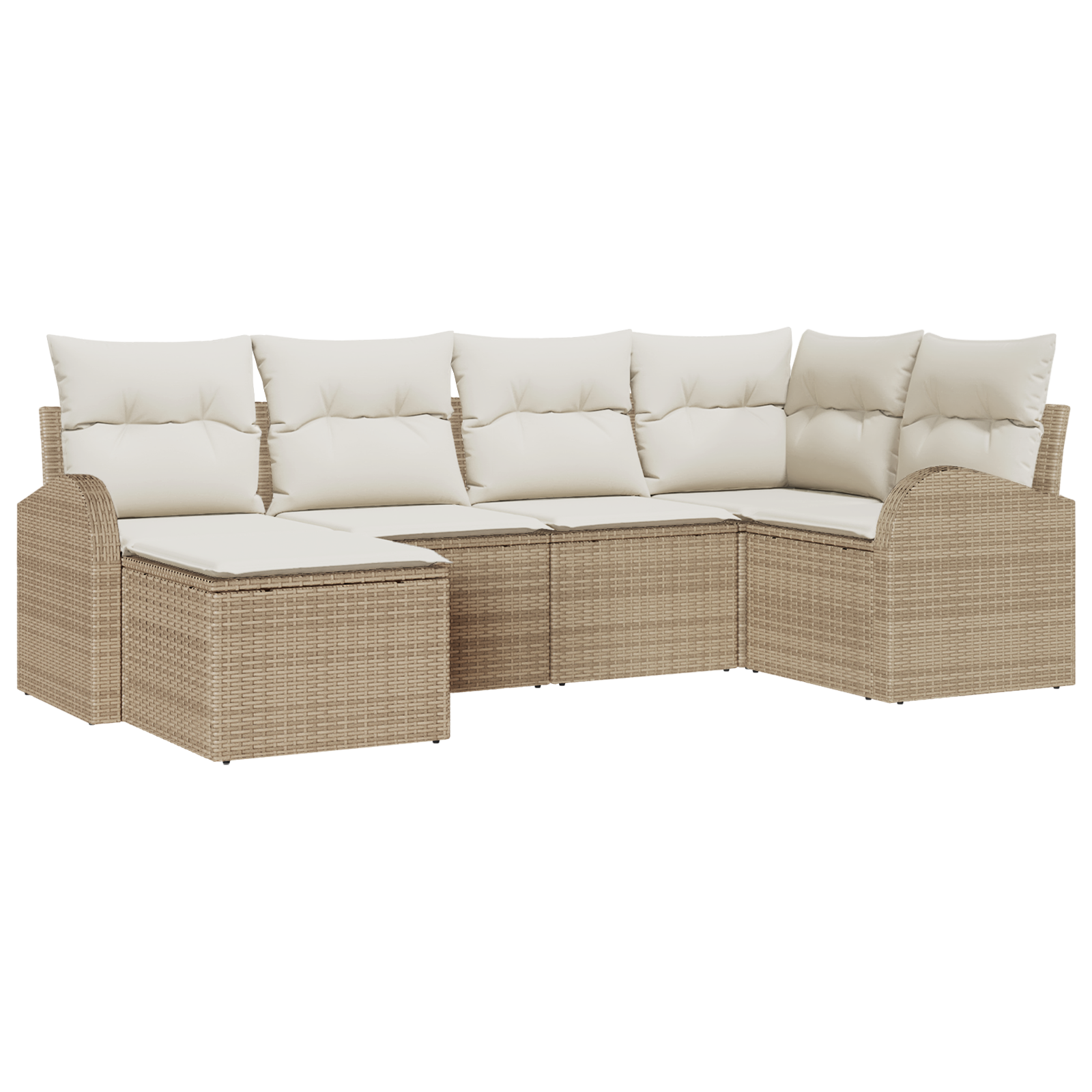 Set di divani da giardino da 6 pezzi con cuscini Beige Rattan Polivalente