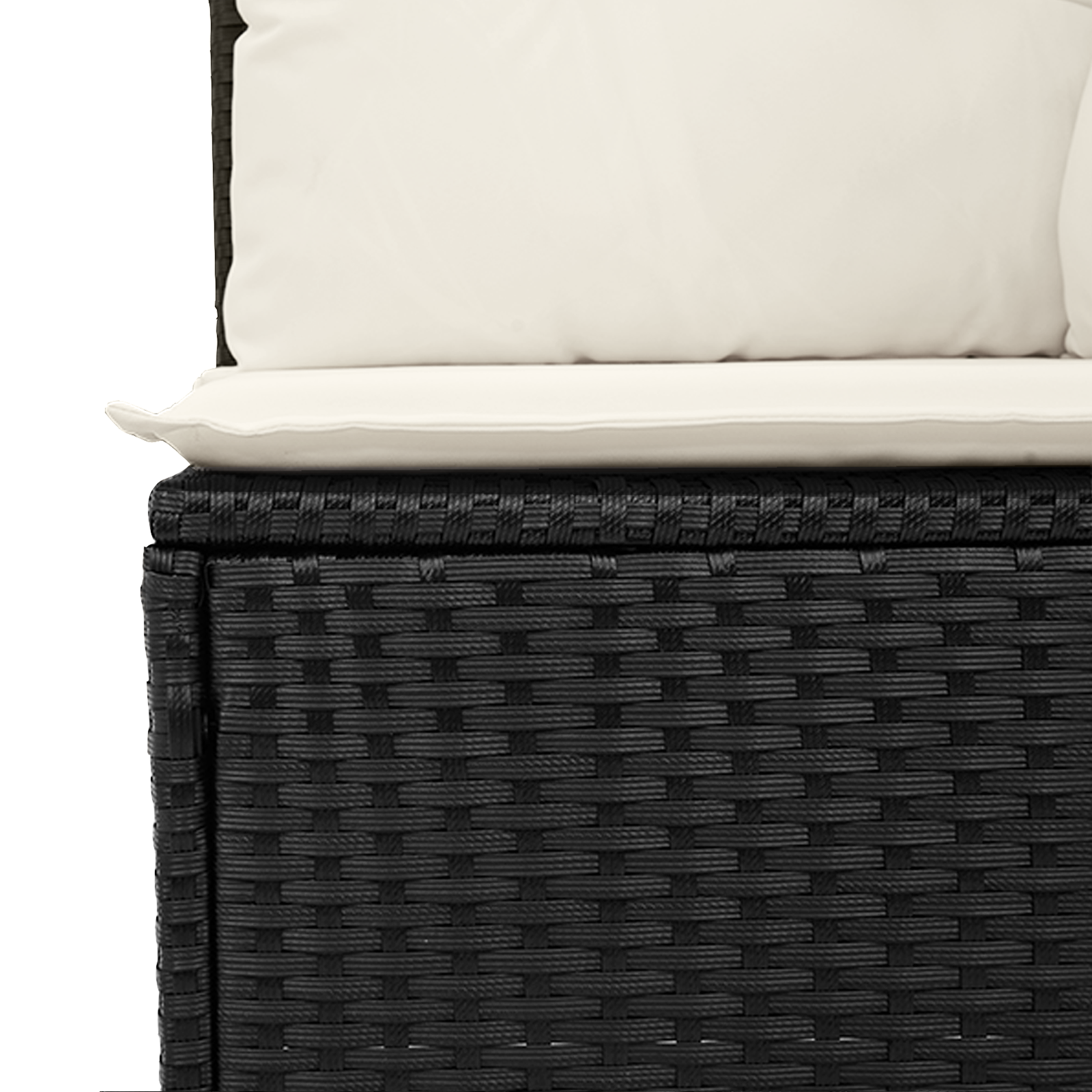 Set divano da giardino in 7 pezzi con cuscini in rattan nero